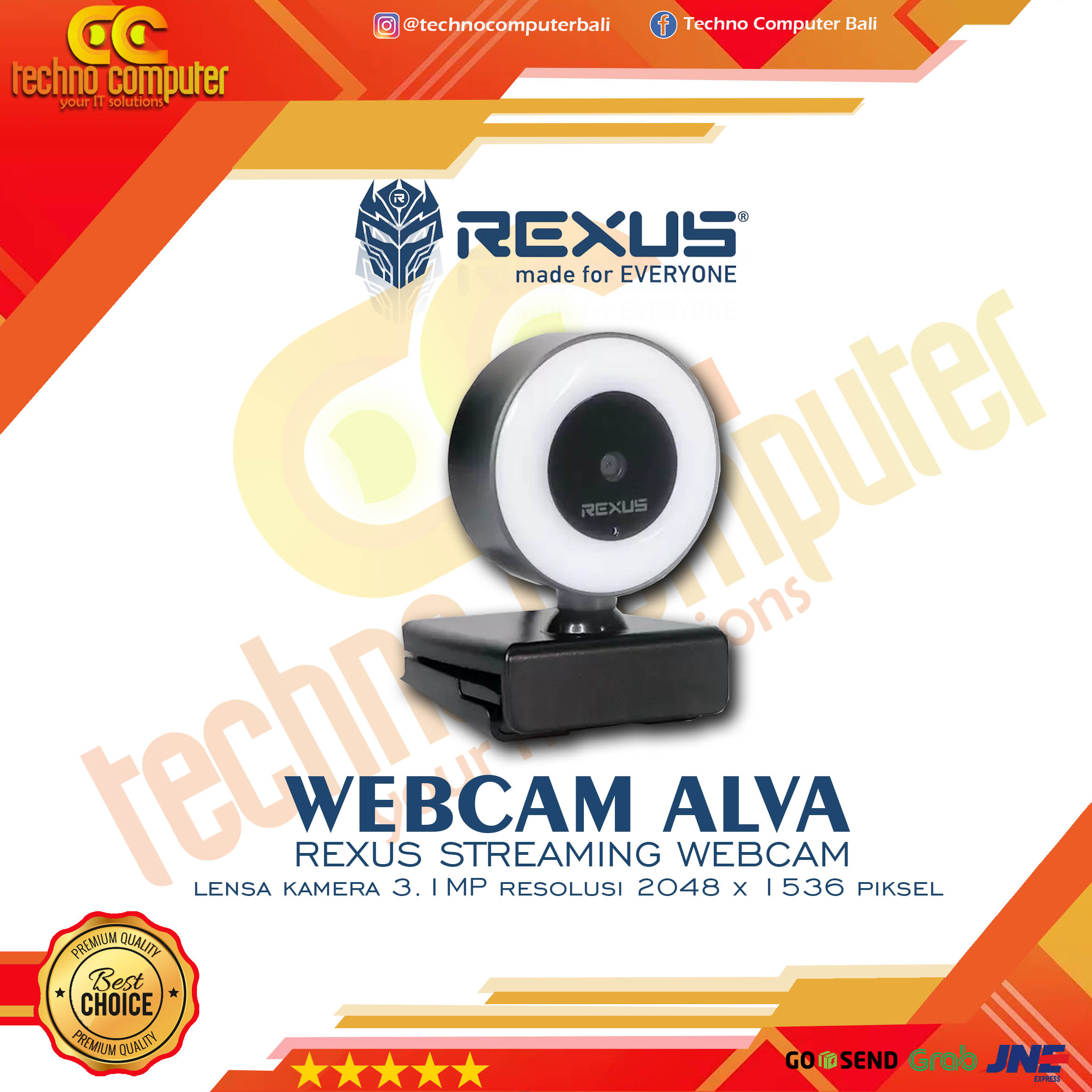 REXUS ALVA SW-RX02 - QXGA 2048x1536 30 FPS WEBCAM