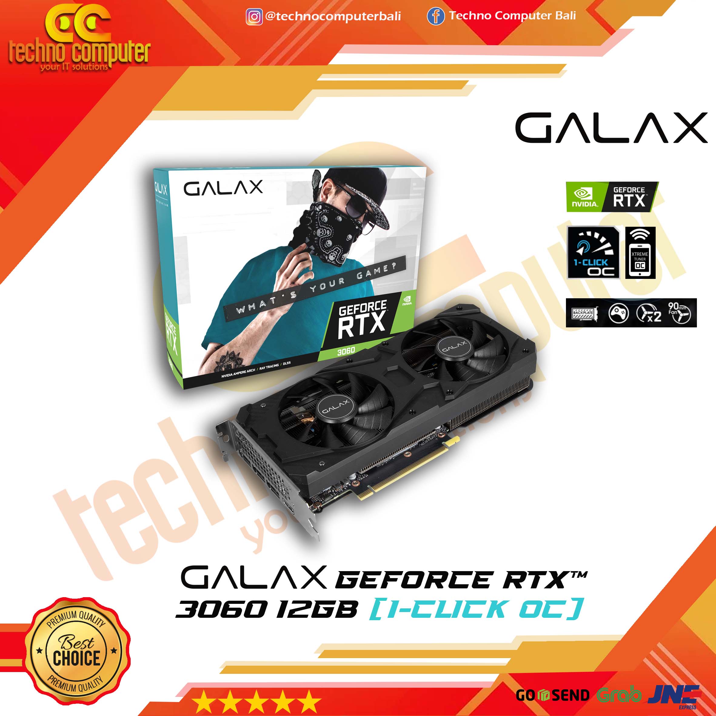 GALAX NVIDIA GeForce RTX 3060 (1-Click OC) 12GB GDDR6
