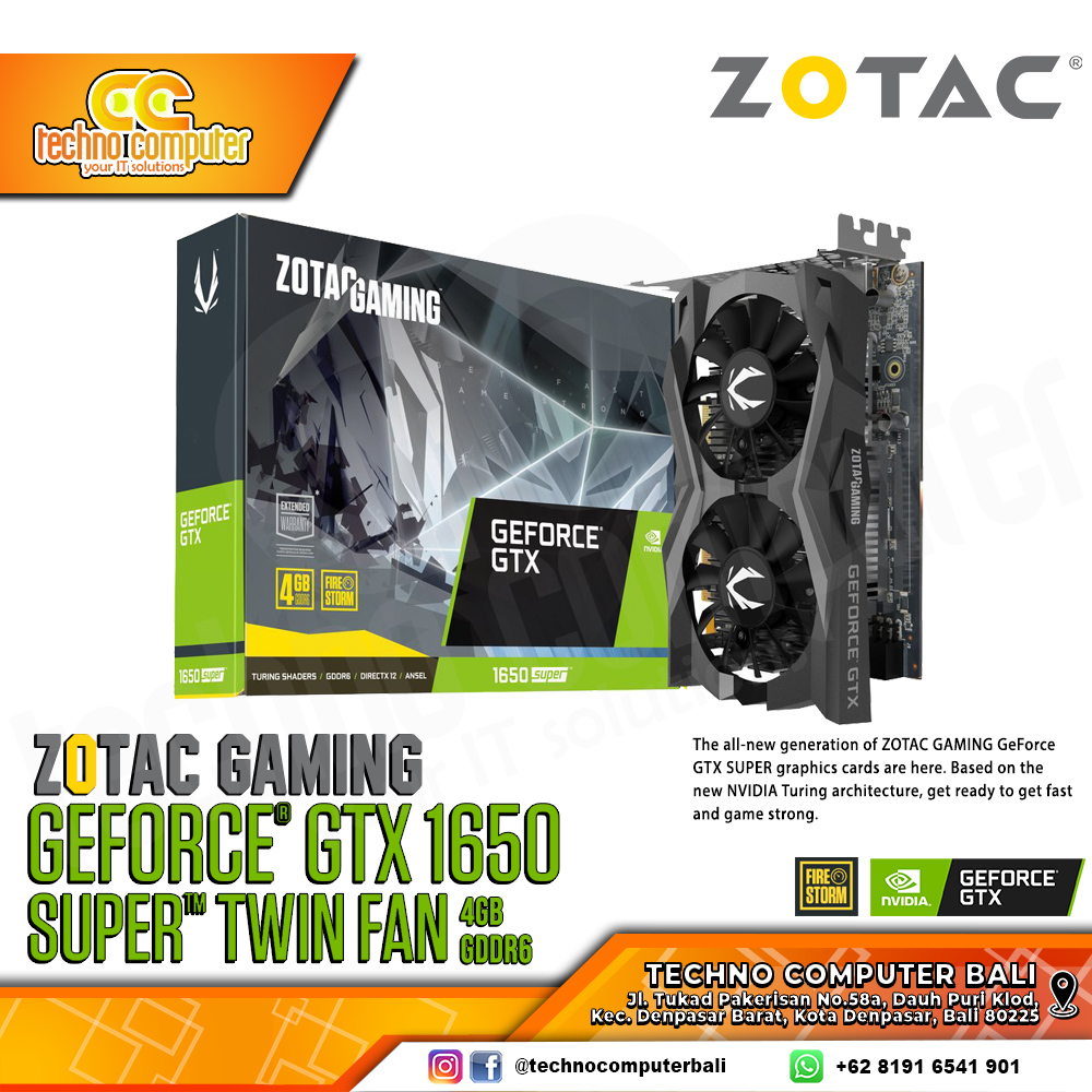 ZOTAC NVIDIA GeForce GTX 1650 Super 4GB GDDR6