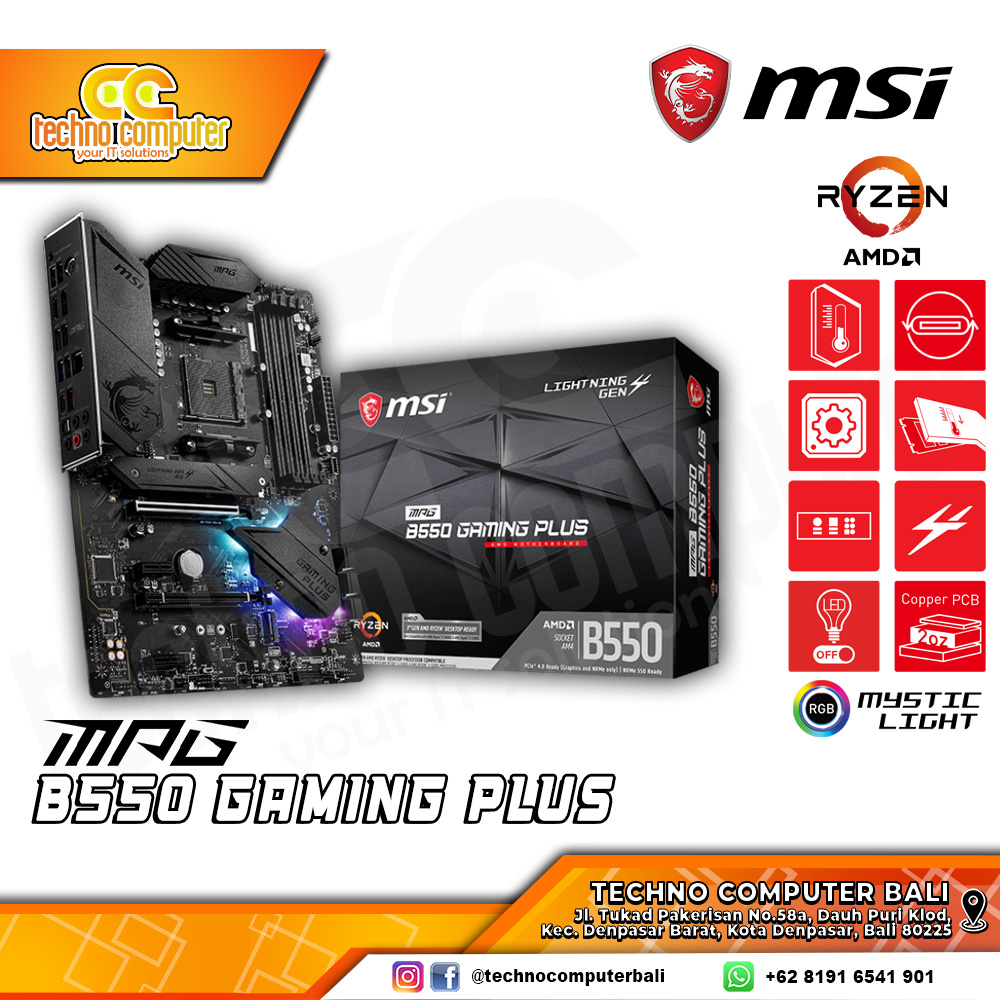 MSI MPG B550 GAMING PLUS - ATX, AM4, B550, DDR4