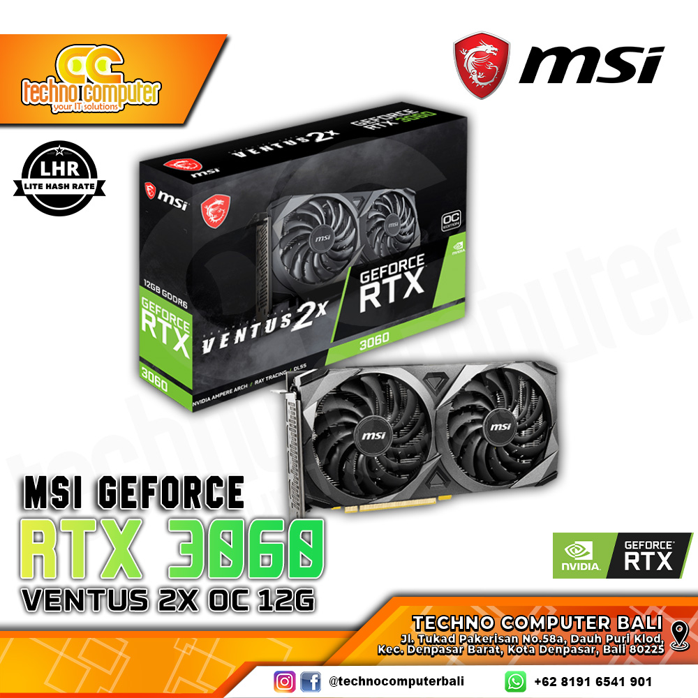 MSI NVIDIA GeForce RTX 3060 VENTUS 2x OC Edition 12GB GDDR6