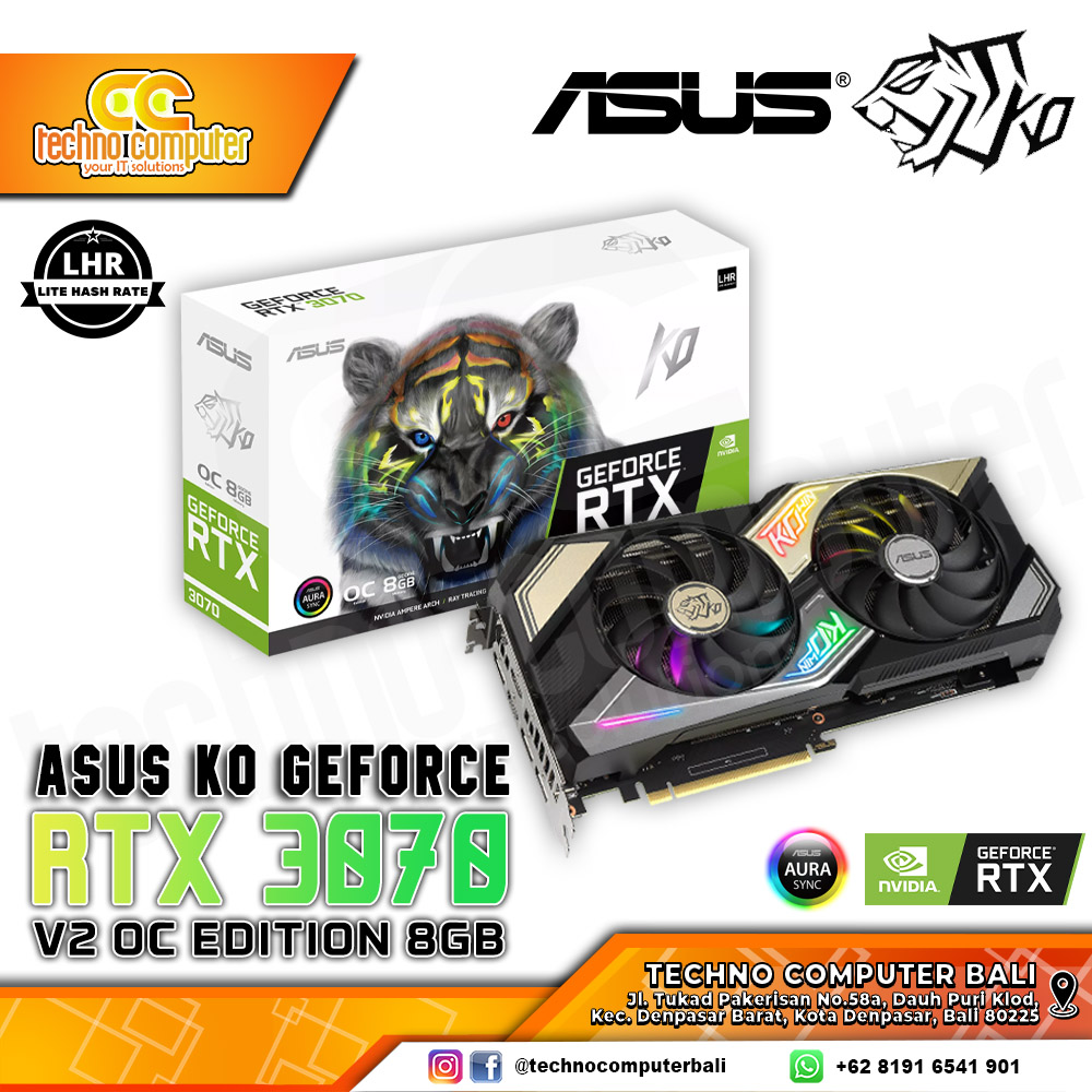 ASUS KO NVIDIA GeForce RTX 3070 V2 OC Edition 8GB GDDR6 - LHR Version