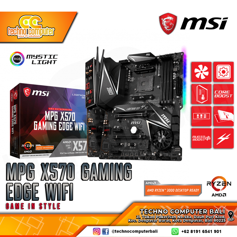 MSI MPG X570 GAMING EDGE WIFI - ATX, AM4, X570, DDR4