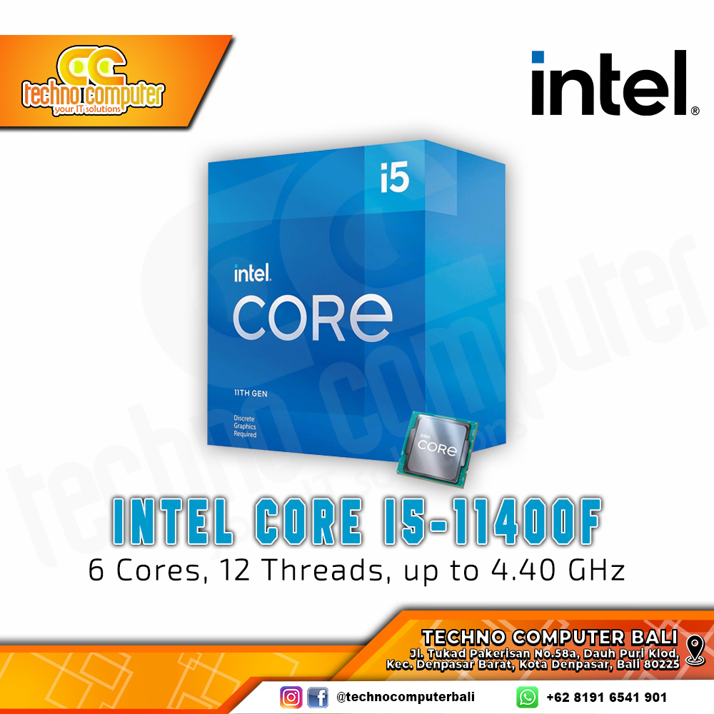 PROCESSOR INTEL CORE I5-11400F - 6 Cores 12 Threads Up to 4.4Ghz - Socket LGA1200
