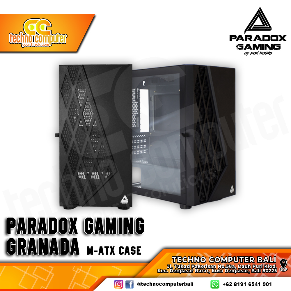CASING PARADOX GAMING GRANADA - Mid Tower mATX Case Tempered Glass