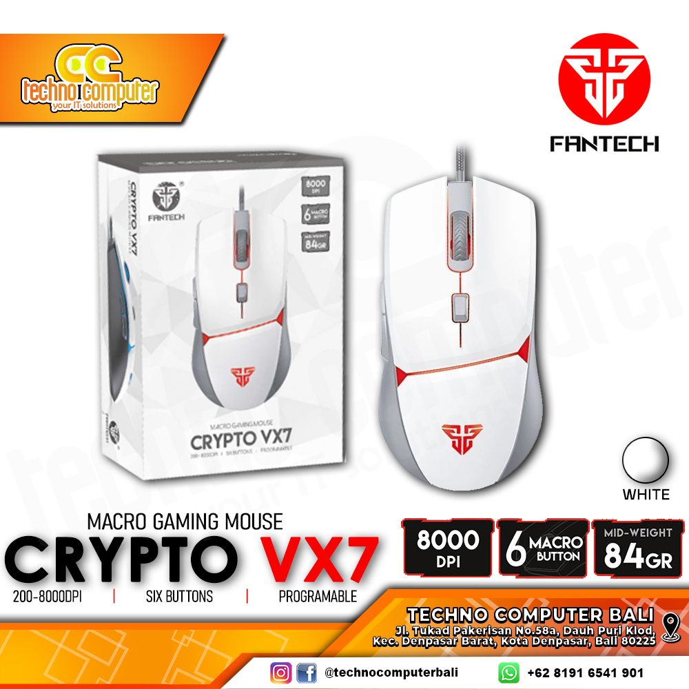 FANTECH CRYPTO VX7 RGB White - Gaming Mouse