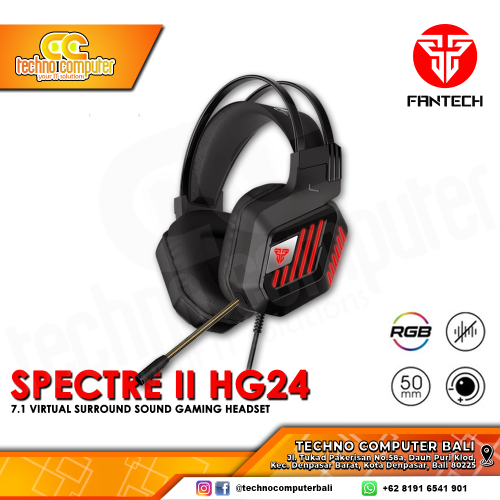 HEADSET FANTECH SPECTRE II HG24 - 7.1 Virtual Surround Sound - Gaming Headset