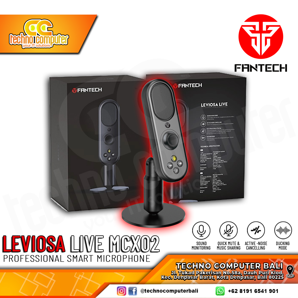 MICROPHONE FANTECH MCX02 LEVIOSA LIVE Dynamic Microphone USB