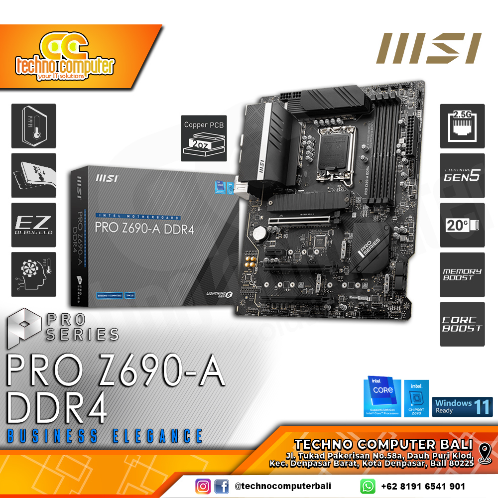 MSI PRO Z690-A DDR4 - ATX, LGA1700, Z690, DDR4 (BELUM ADA DI TOKPED)