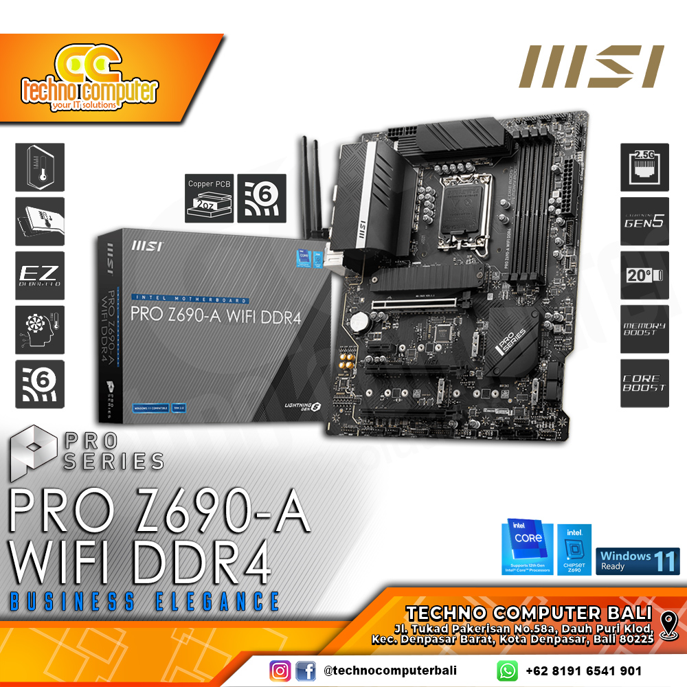 MSI PRO Z690-A WIFI DDR4 - ATX, LGA1700, Z690, DDR4 (BELUM ADA DI TOKPED)
