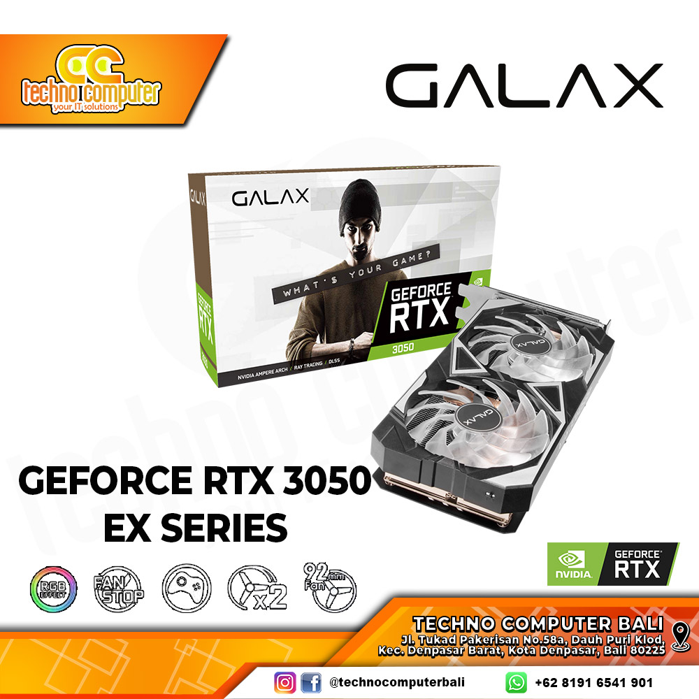 GALAX NVIDIA GeForce RTX 3050 EX (1-Click OC) 8GB GDDR6