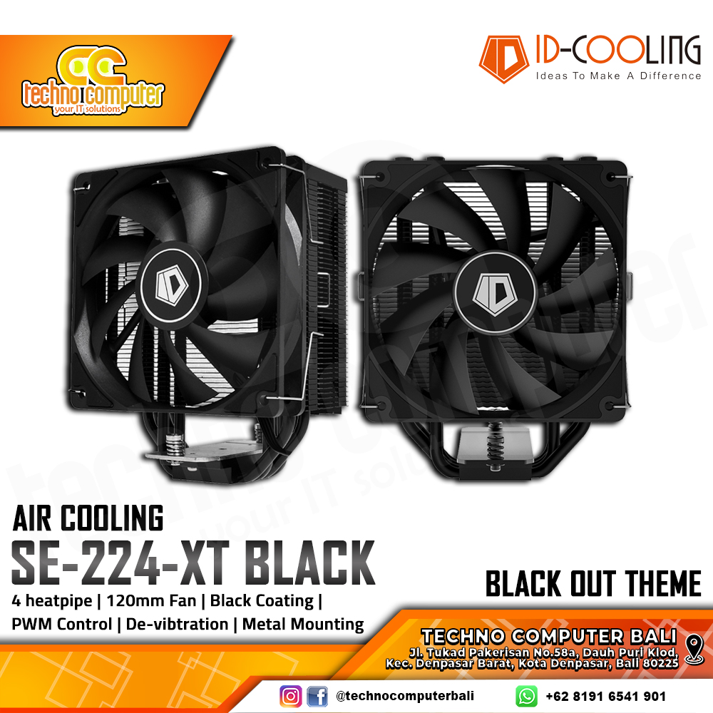 ID-COOLING SE-224-XT BLACK - CPU Cooler - 120mm Air Cooler