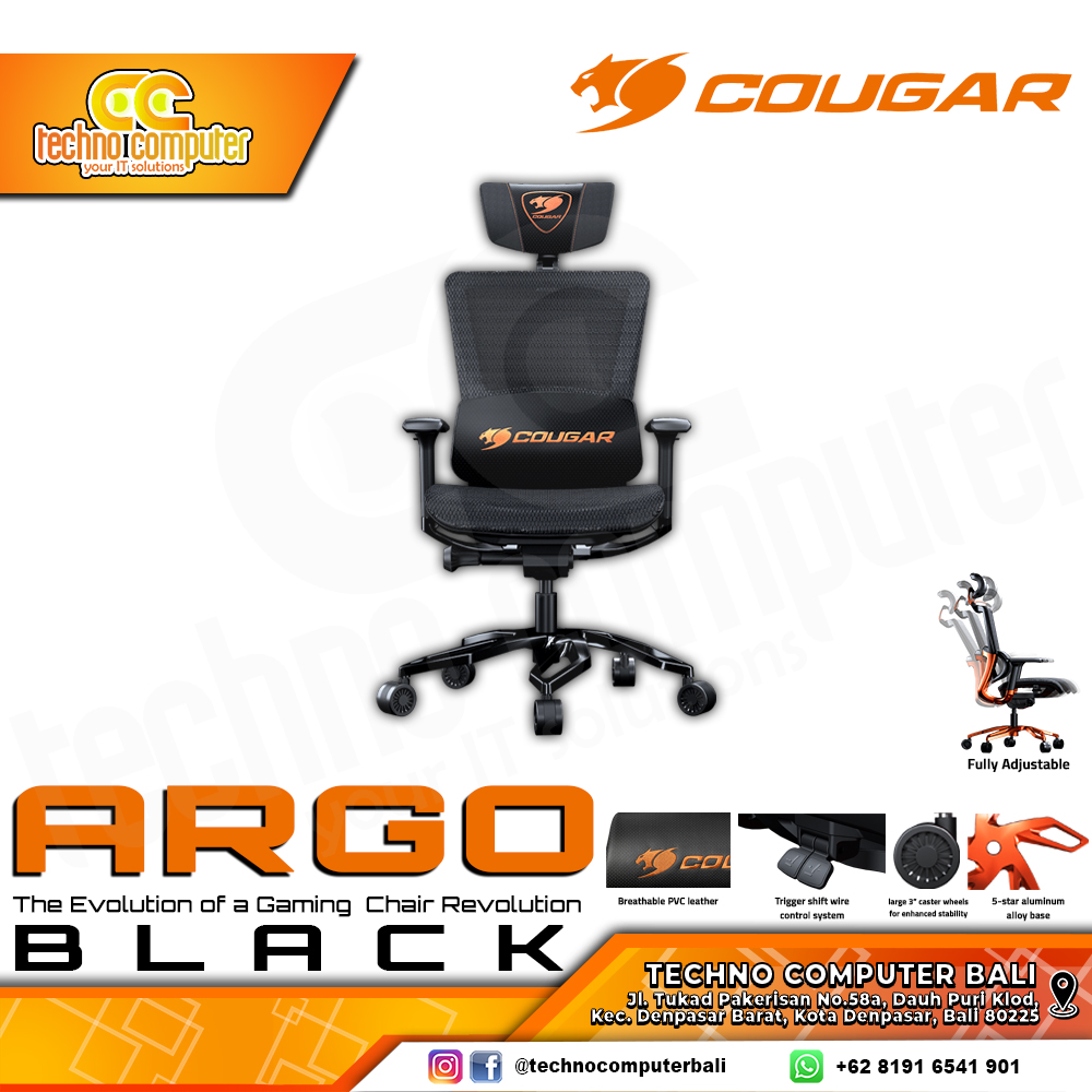 KURSI GAMING COUGAR ARGO GAMING CHAIR Ergonomic - ARGO BLACK