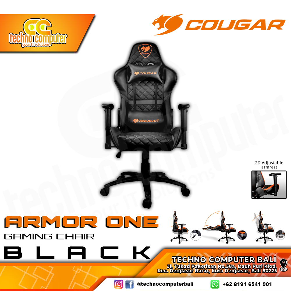KURSI GAMING COUGAR ARMOR ONE GAMING CHAIR 2D Armrest - ARMOR ONE BLACK