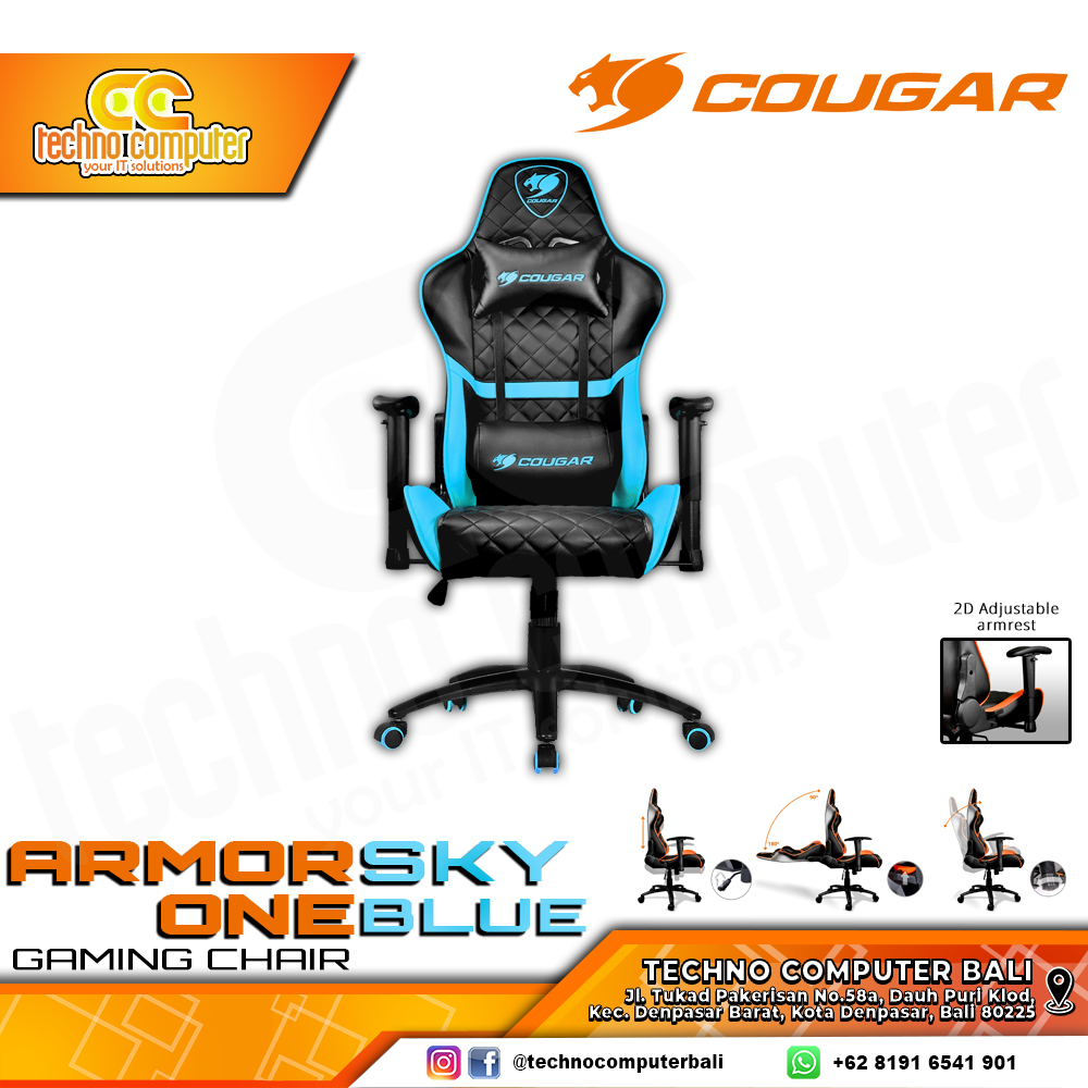 KURSI GAMING COUGAR ARMOR ONE GAMING CHAIR 2D Armrest - ARMOR ONE SKYBLUE