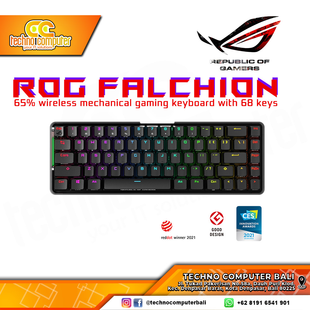 ASUS ROG Falchion 65% Wireless - Mechanical Red Switch - Gaming Keyboard Wireless