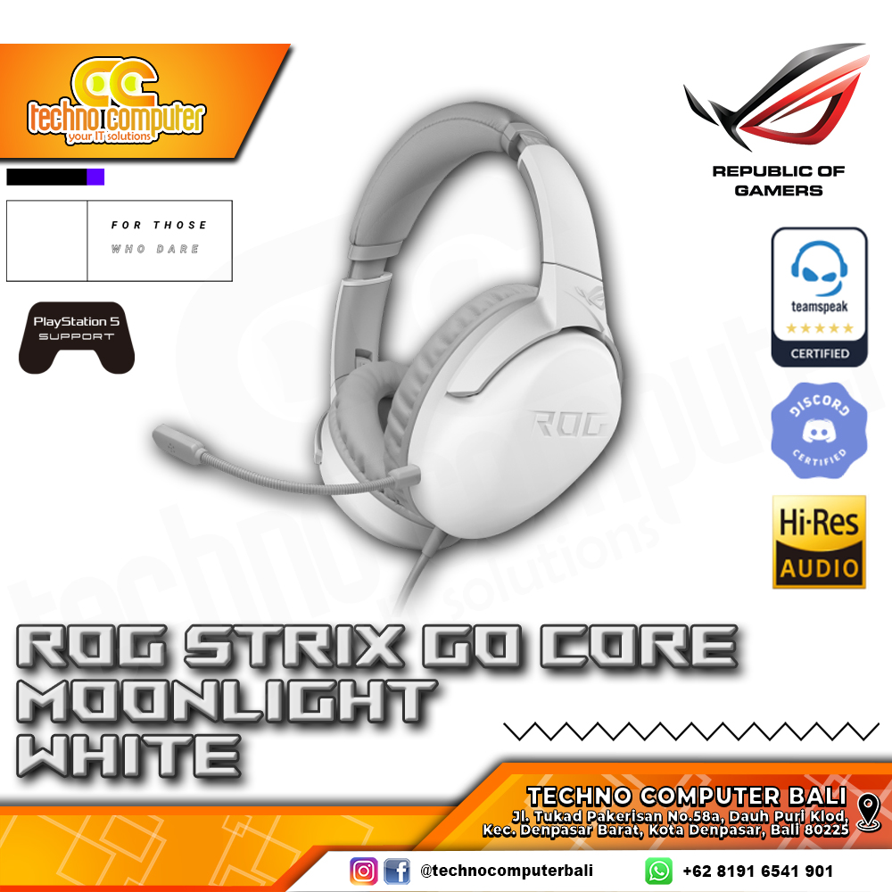 HEADSET ASUS ROG Strix Go Core Moonlight White - Gaming Headset