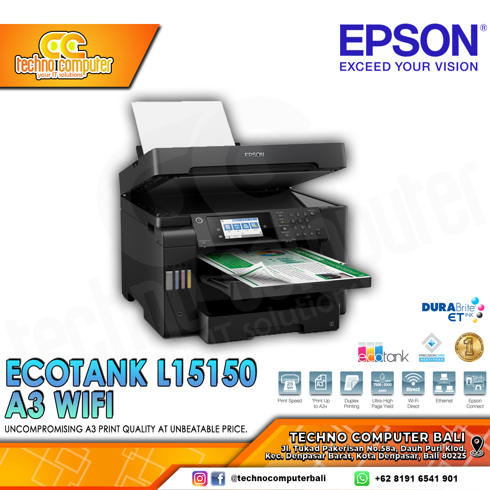 PRINTER EPSON EcoTank L15150 A3 Wi-Fi Duplex All in One InkTank