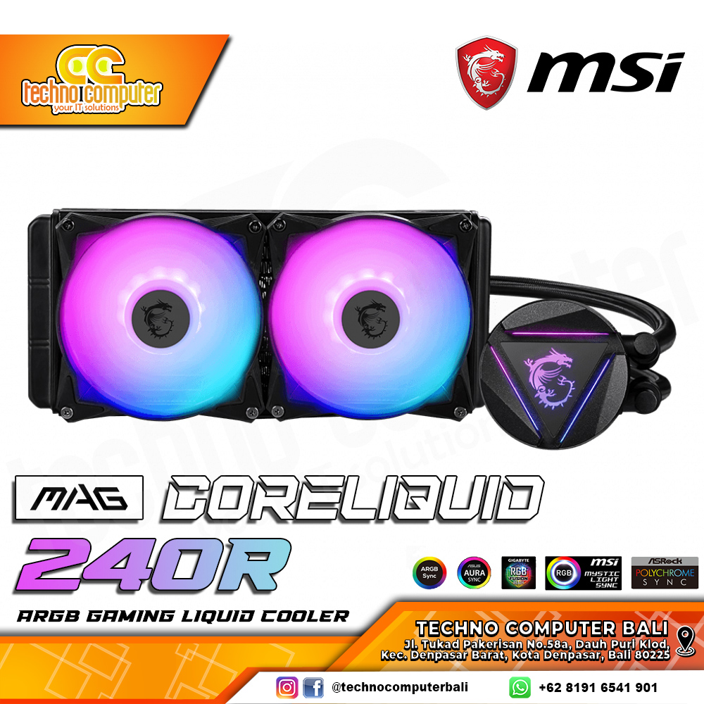 MSI MAG CORELIQUID 240R - CPU Cooler - 240mm AIO Liquid Cooler