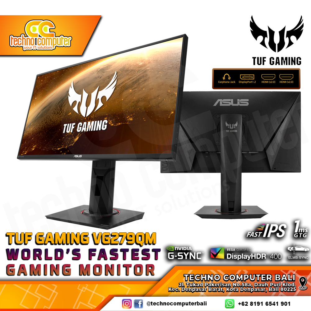 ASUS TUF GAMING VG279QM Gaming Monitor - 27 inch, FHD (1920 x 1080), IPS, 280Hz, 1ms, G-Sync