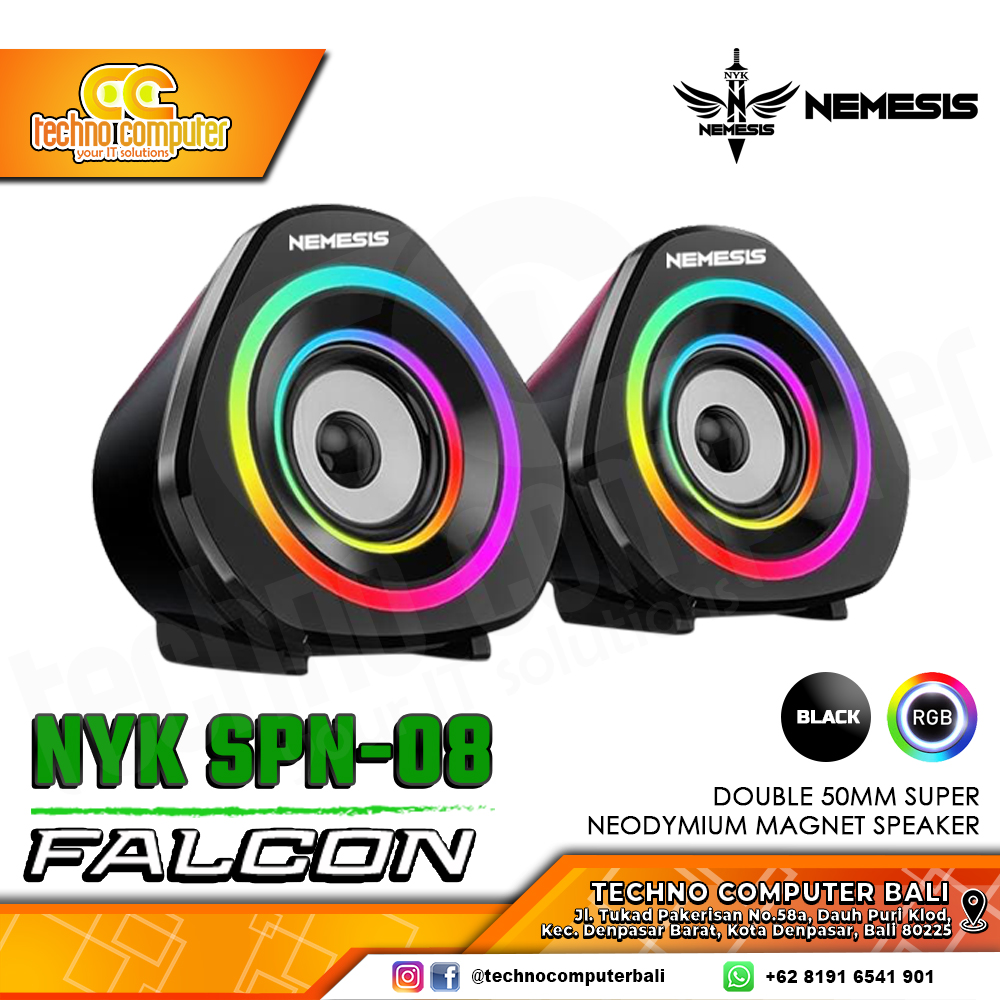 SPEAKER NYK NEMESIS SP-N08 FALCON RGB - BLACK