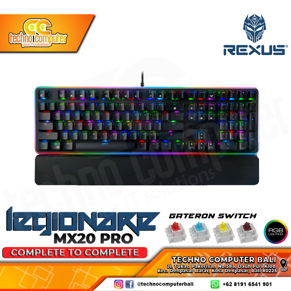 REXUS LEGIONARE MX20 PRO - Mechanical Yellow Switch - Gaming Keyboard
