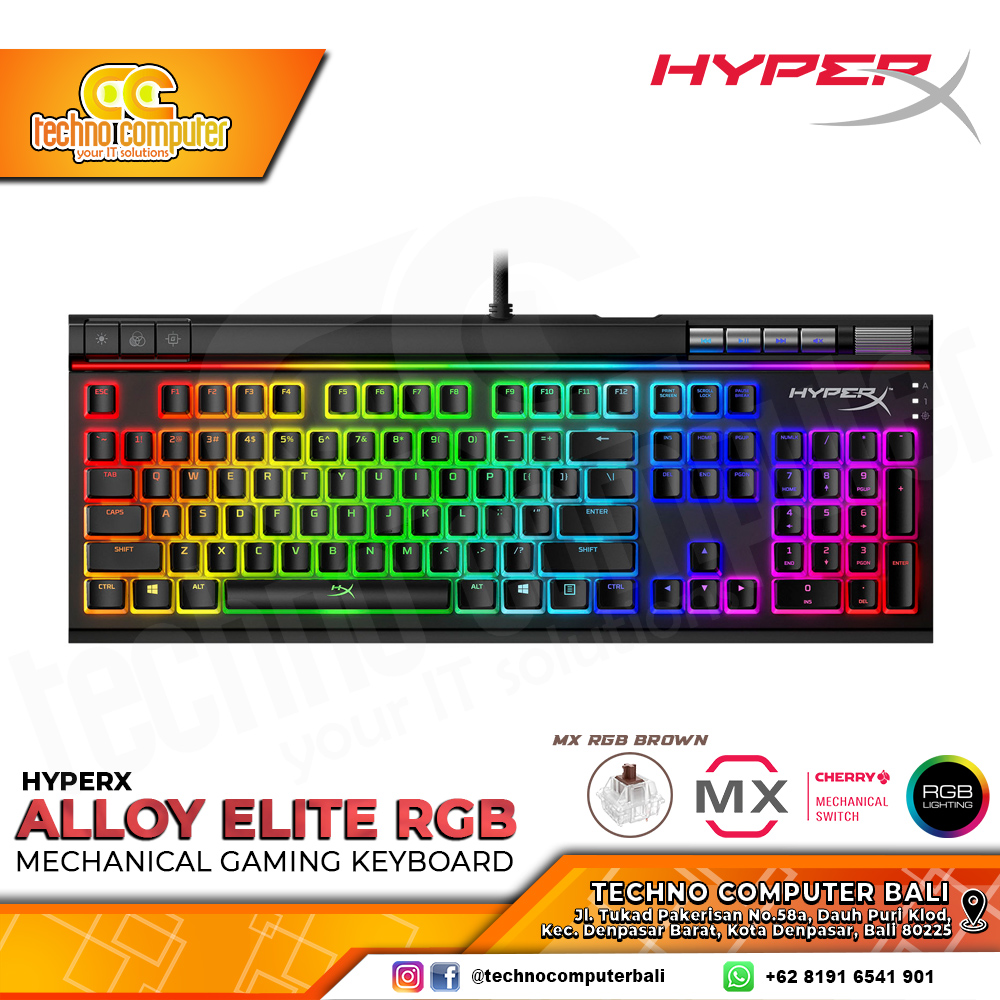 HYPERX Alloy Elite RGB - Mechanical Brown Switch - Gaming Keyboard