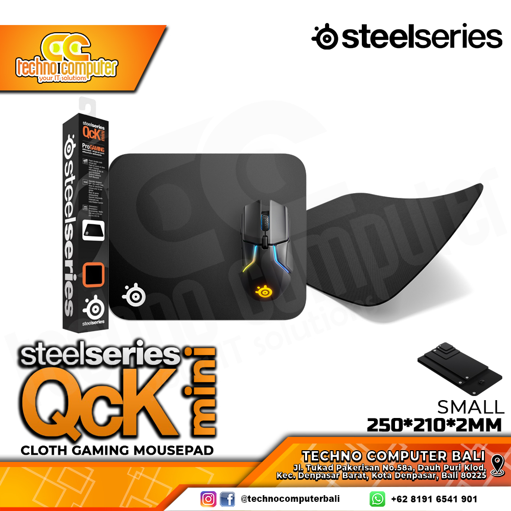 MOUSEPAD STEELSERIES QCK SMALL (250 x 210 x 2 mm) - Gaming Mousepad