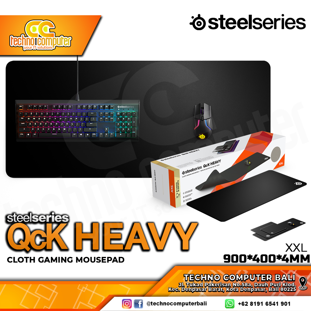 MOUSEPAD STEELSERIES QCK HEAVY XXL (900 x 400 x 4 mm) - Gaming Mousepad