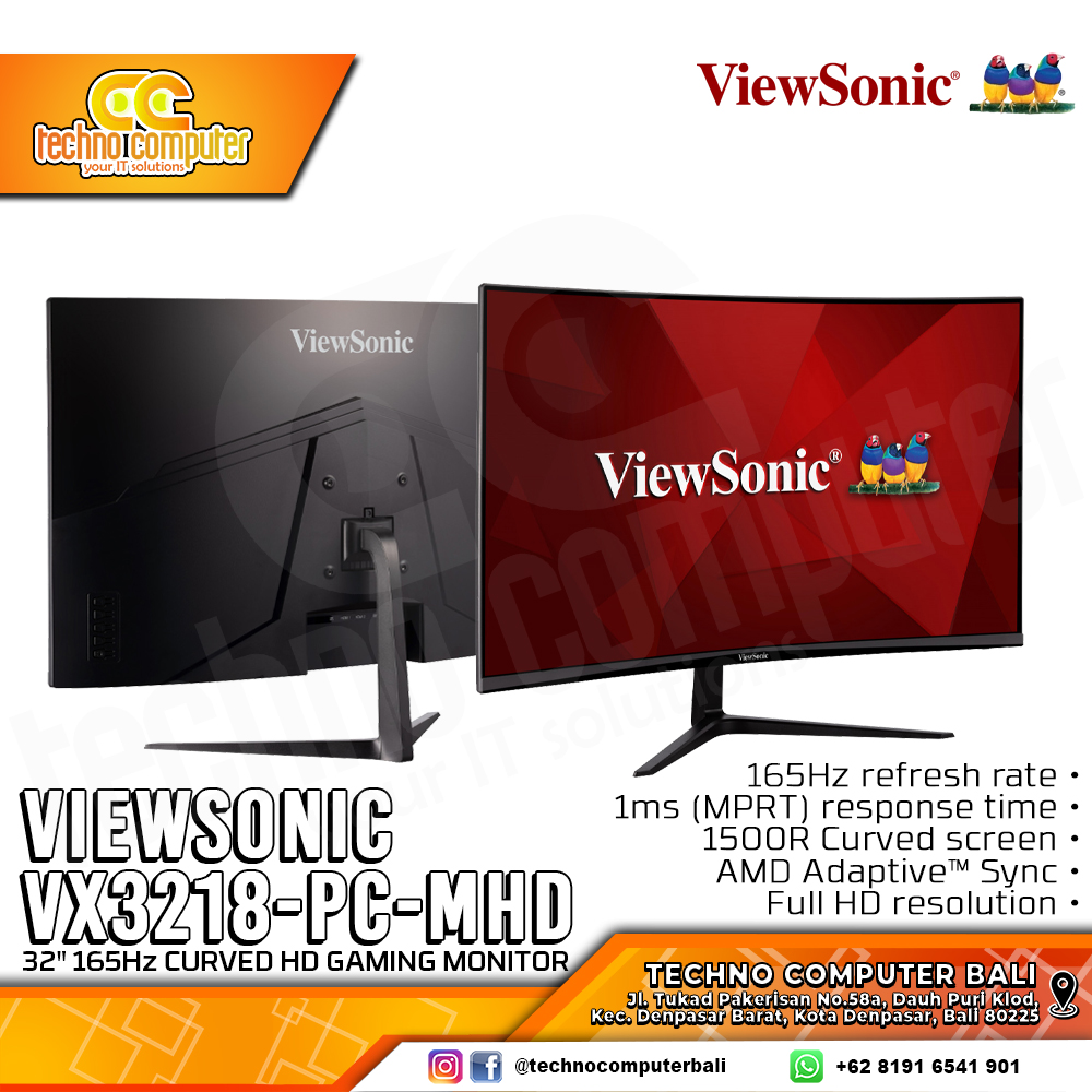 VIEWSONIC VX3258-PC-MHD Curved Gaming Monitor - 32 inch FHD (1920 x 1080), VA, 165Hz, 1ms, FreeSync