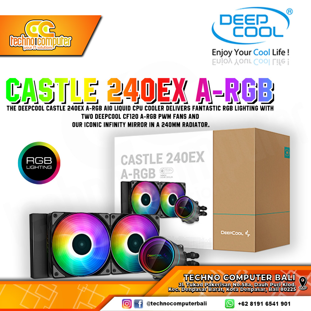 DEEPCOOL CASTLE 240EX A-RGB Black - CPU Cooler - 240mm AIO Liquid Cooler