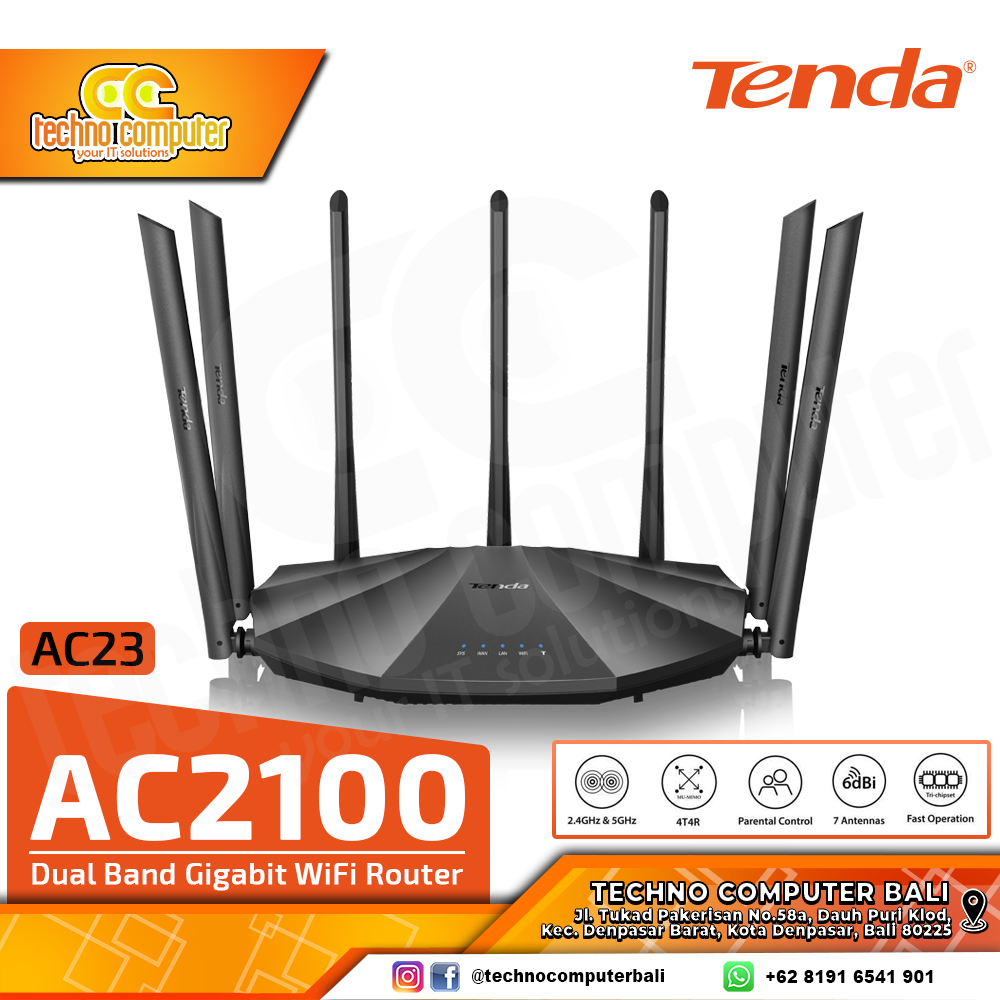 ROUTER TENDA AC23 AC2100 MU-MIMO Dual Band Gigabit Wireless Router