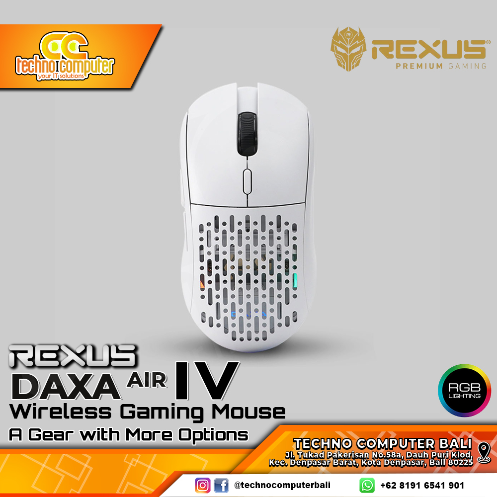 REXUS DAXA Air IV Wireless White - Gaming Mouse Wireless