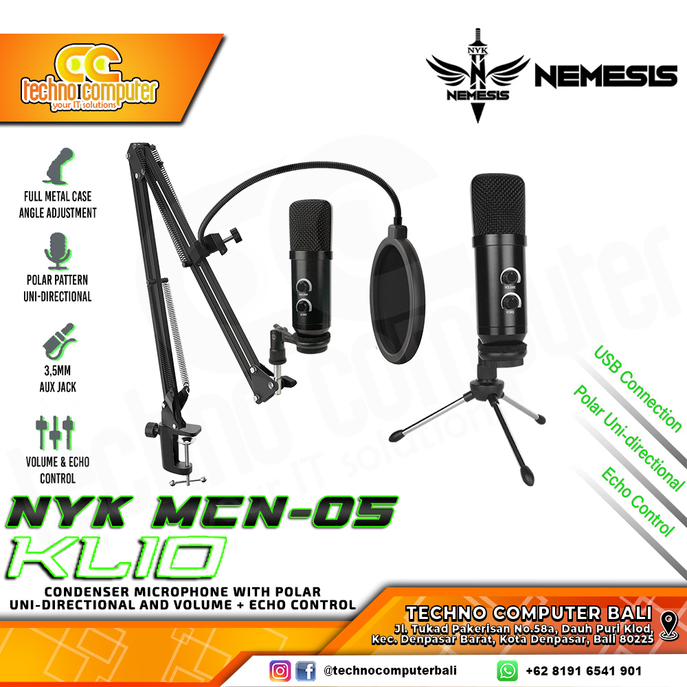 MICROPHONE NYK Nemesis MCN-05 Klio Black - Condenser Microphone Set