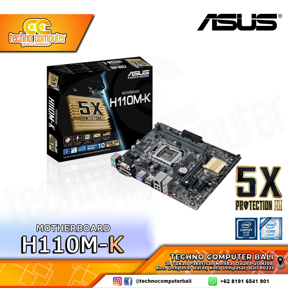 ASUS H110M-K INTEL - mATX, LGA1151, H110, DDR4