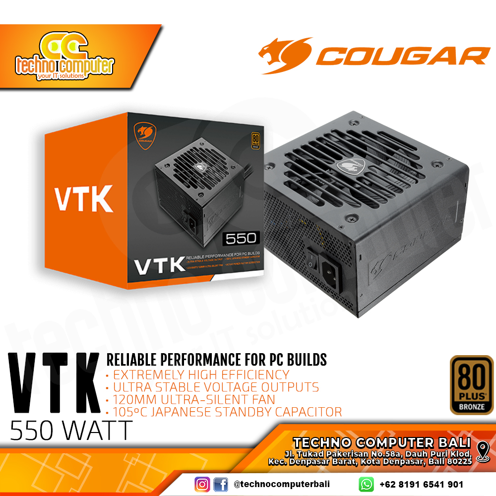COUGAR VTK550 550W 80+ Bronze - Non Modular