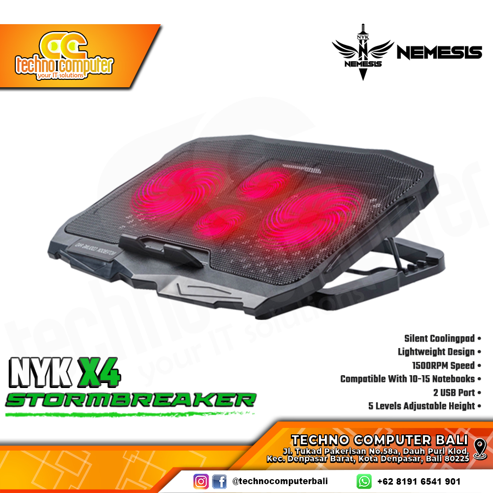 COOLINGPAD NYK X4 STORMBREAKER Notebook CoolingPad Up to 15inch