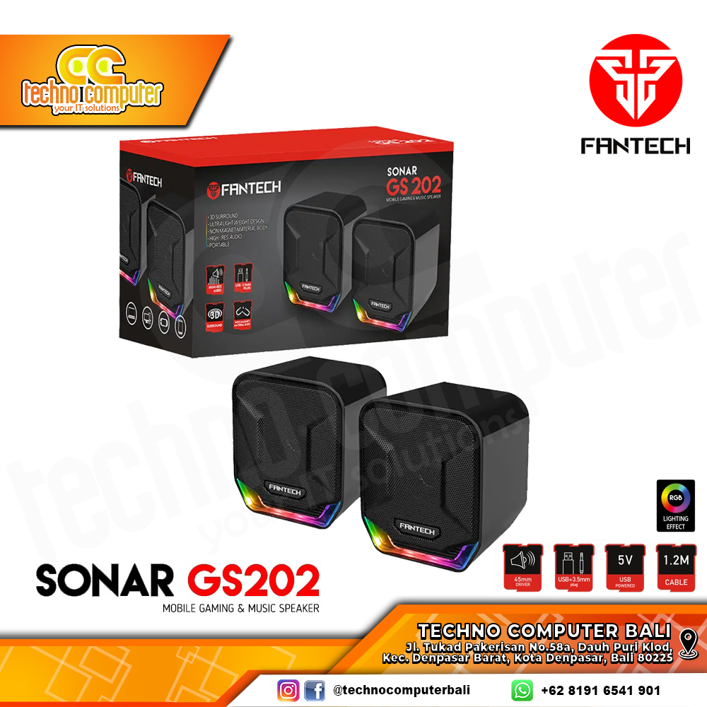 SPEAKER FANTECH SONAR GS202 - BLACK
