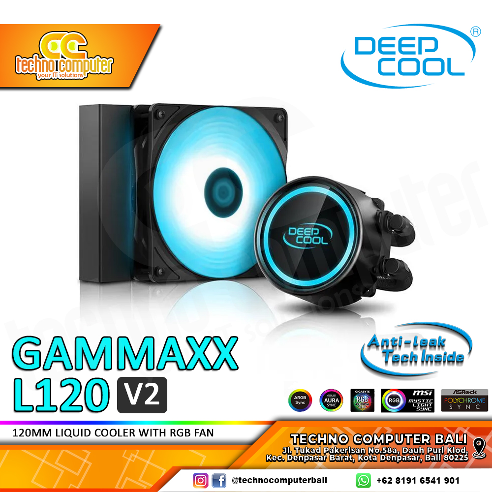 DEEPCOOL GAMMAXX L120 V2 RGB - CPU Cooler - 120mm AIO Liquid Cooling