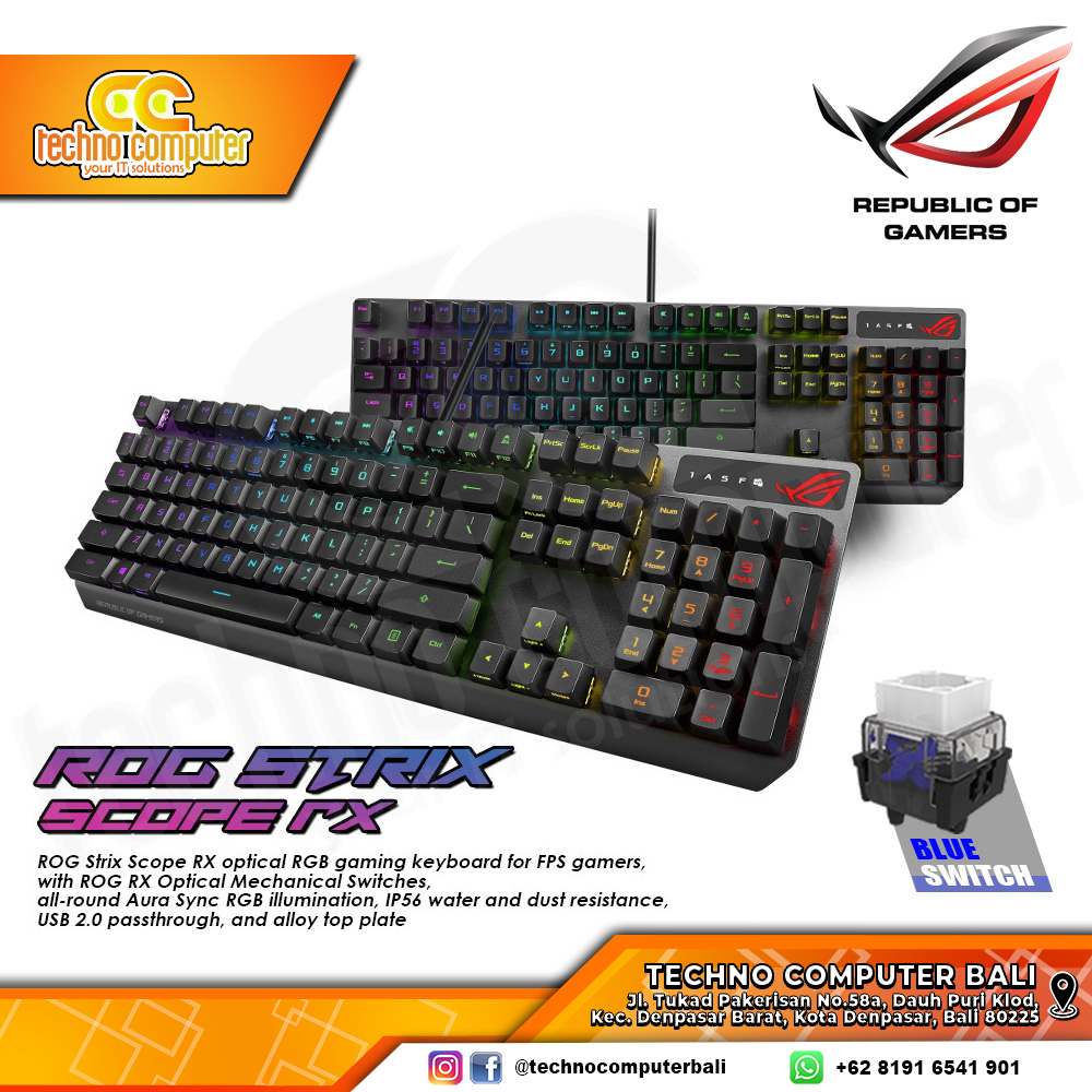 ASUS ROG Strix Scope RX - Mechanical RX Blue Switch - Gaming Keyboard