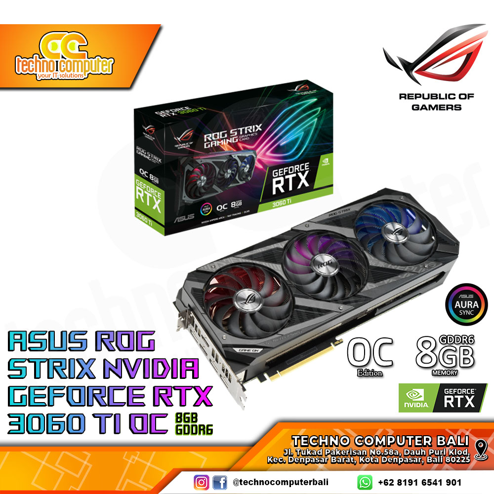 ASUS ROG STRIX NVIDIA GeForce RTX 3060 Ti OC  Edition 8GB GDDR6