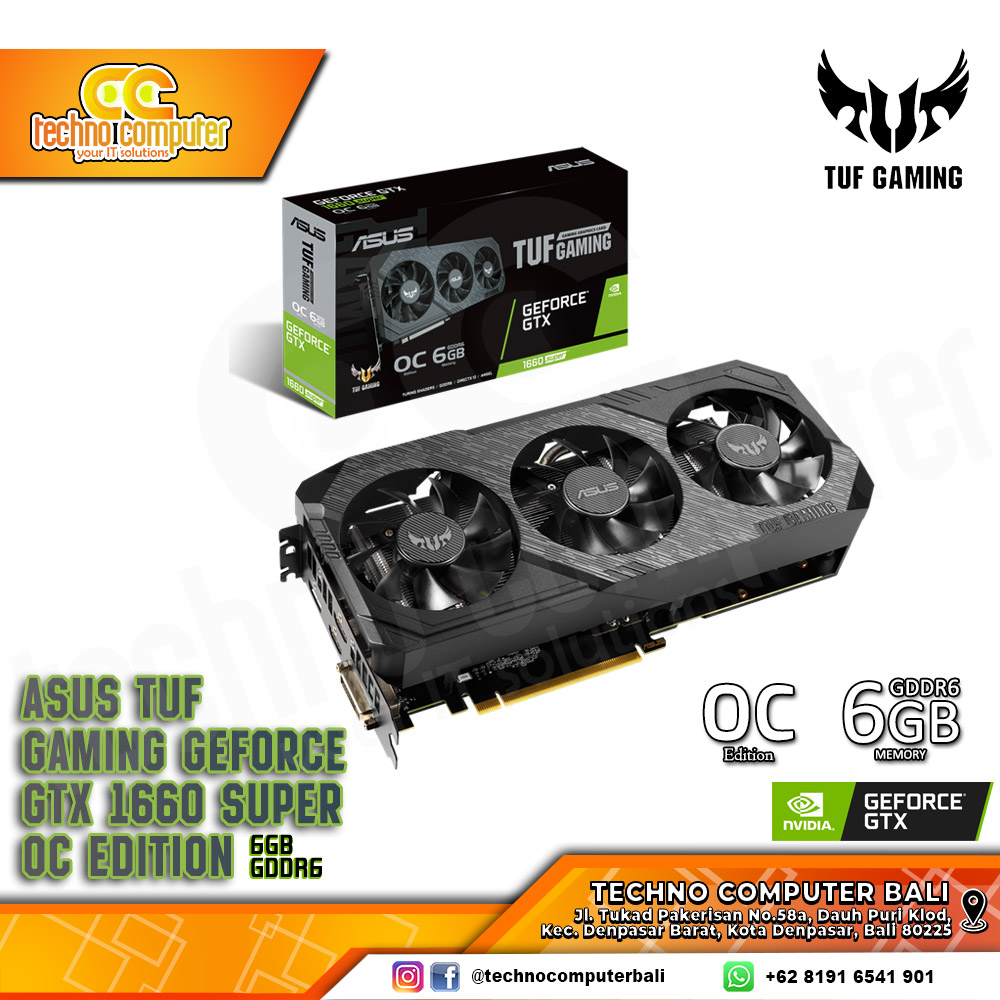 ASUS TUF GAMING NVIDIA GeForce GTX 1660 Super OC Edition 6GB GDDR6 - Triple Fan
