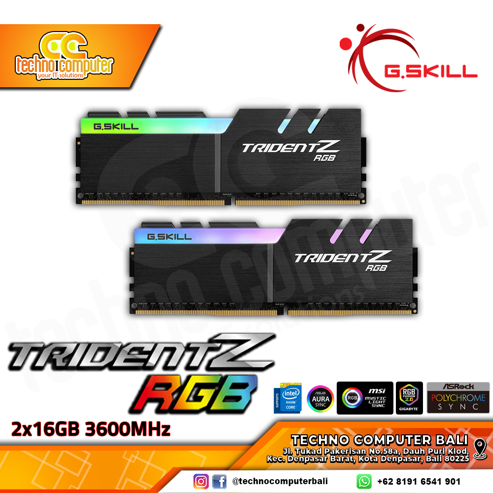 DDR4 GSKILL TRIDENTZ RGB 32GB (2x16GB) Kit 3600MHz