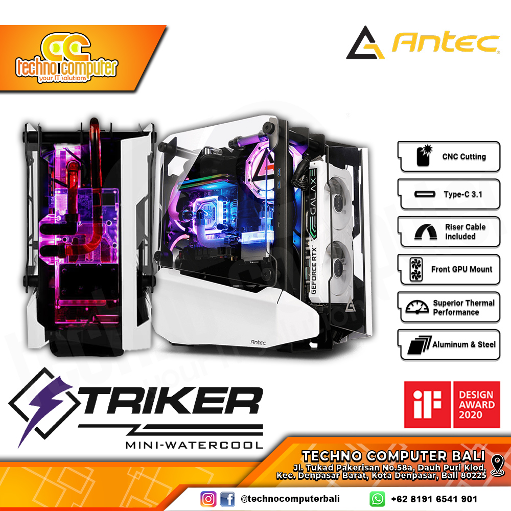 CASING ANTEC STRIKER - Mini Tower ITX Case Tempered Glass