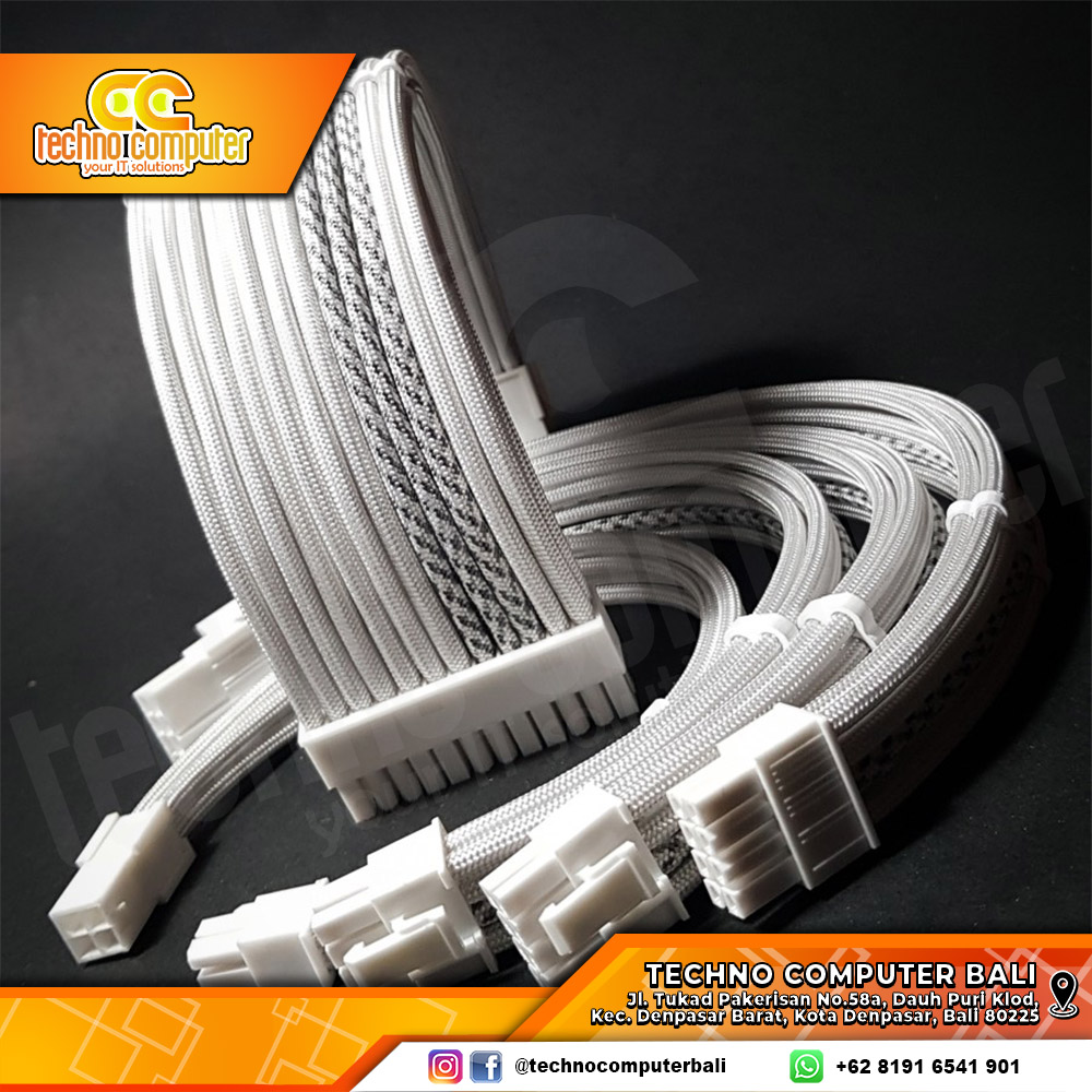 KABEL SLEEVE 8 PIN (4+4) CPU CUSTOM - GAINSBORO MARBLE WHITE