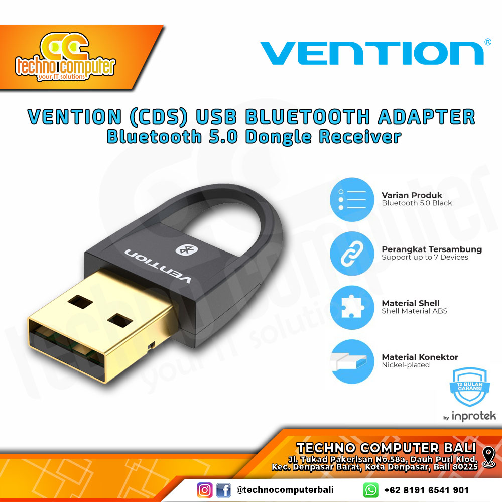 VENTION USB Bluetooth 5.0 Dongle Receiver Adapter - CDSB0