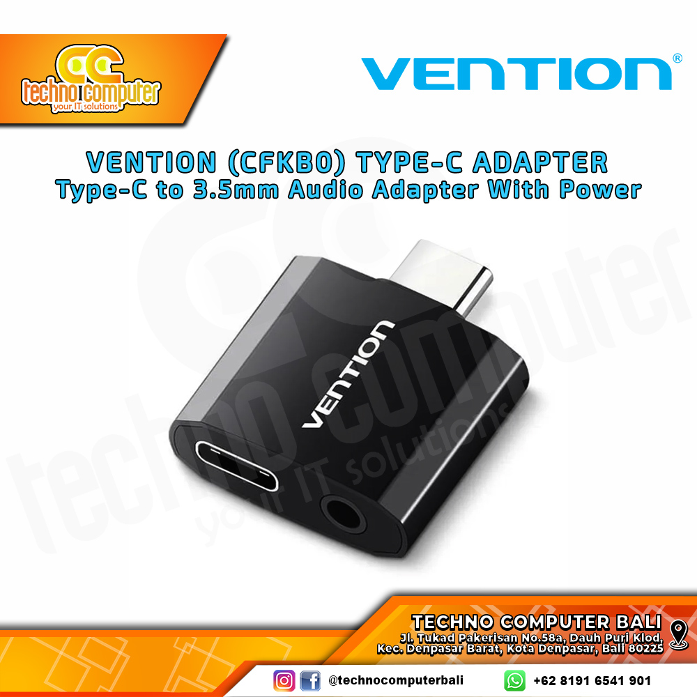 VENTION ADAPTER USB Type-C to 3.5mm Jack Female Audio Adapter Converter with Type-C Power - CFK