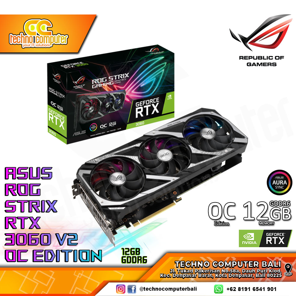 ASUS ROG STRIX NVIDIA GeForce RTX 3060 V2 OC Edition 12GB GDDR6