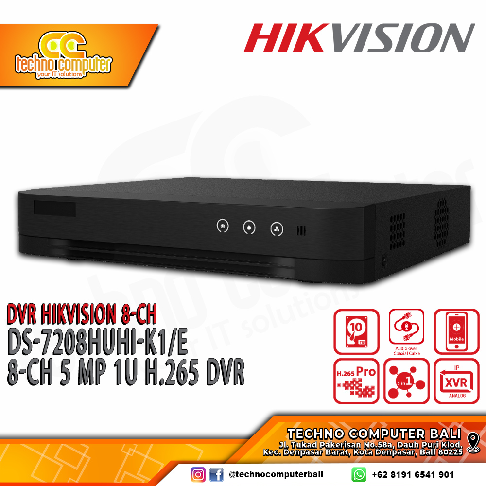 DVR HIKVISION 8CH DS-7208HUHI-K1/E 
