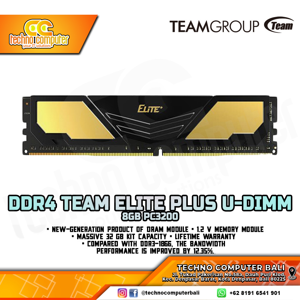 DDR4 TEAM ELITE PLUS 8GB (1x8GB) Single 3200MHz